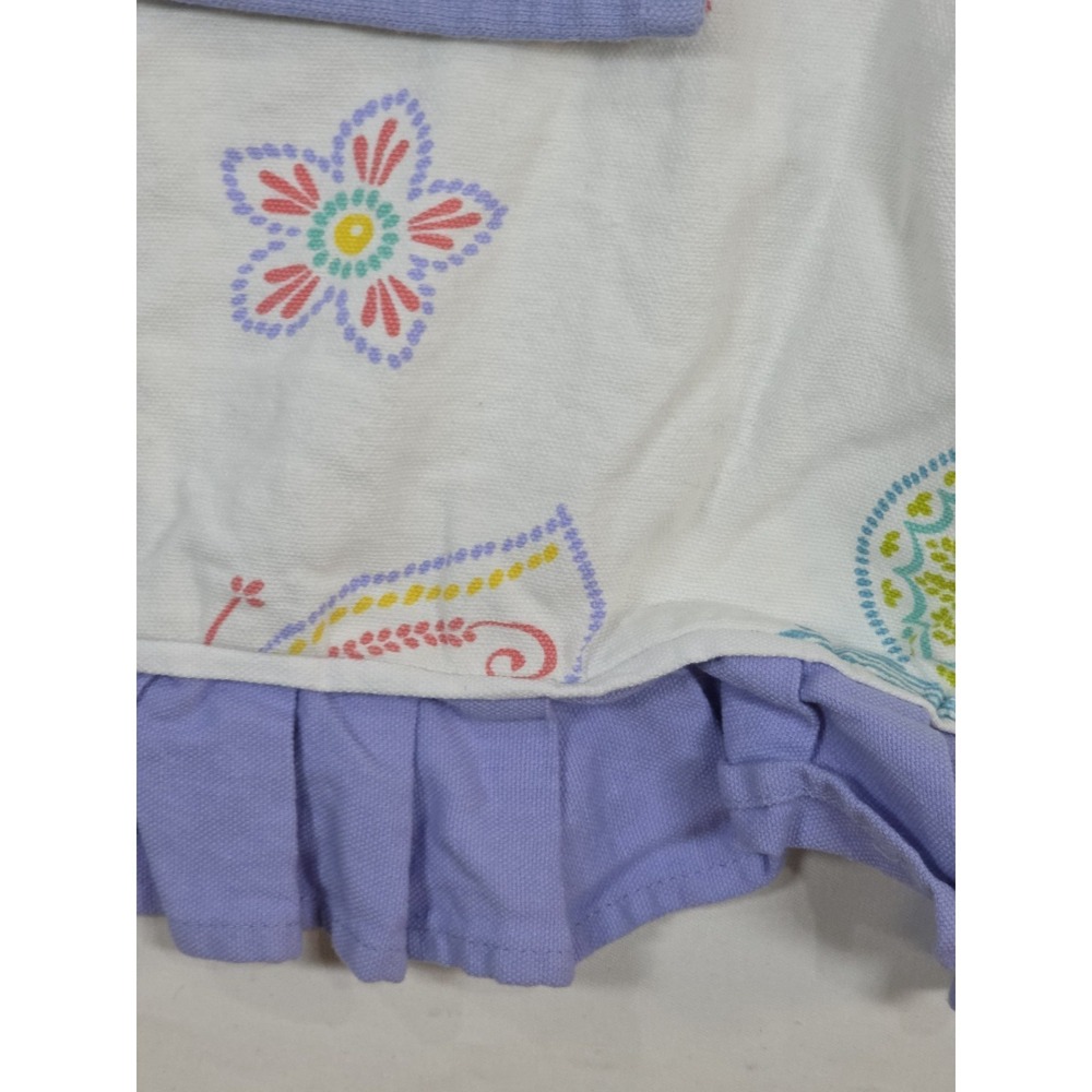 Temp-tations Apron Purple Butterfly Floral Full Length Removable Towe - Picture 4 of 7
